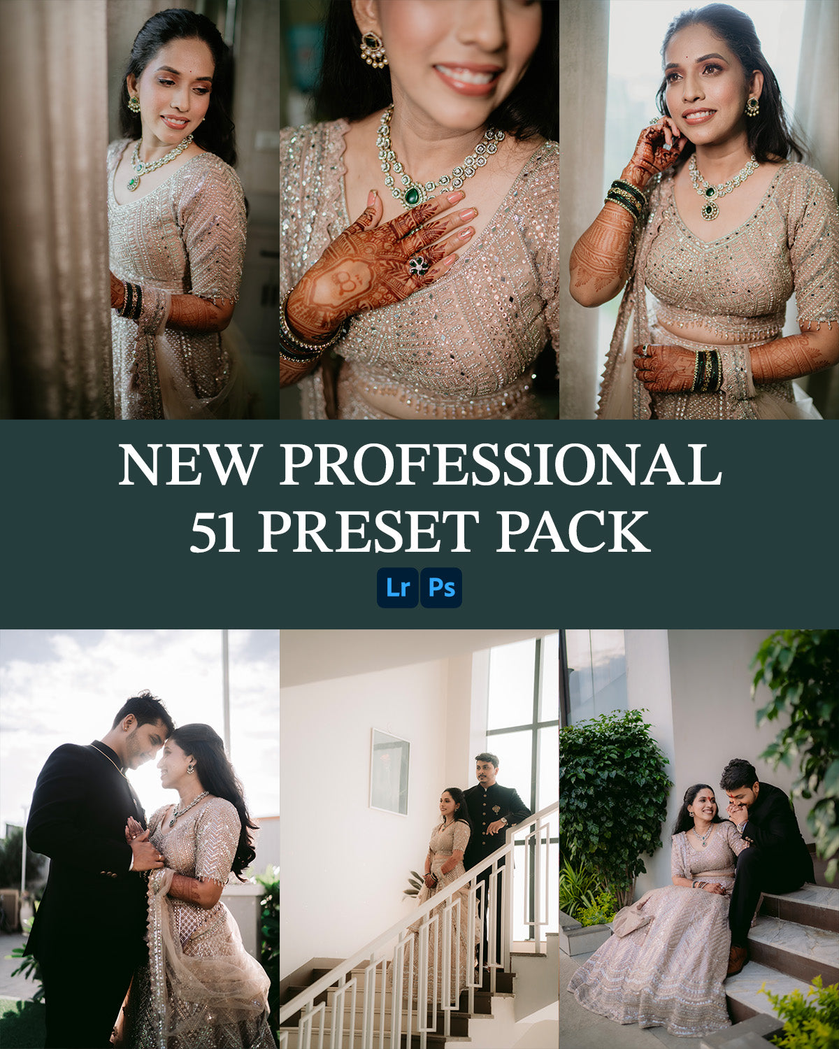 51 Professional Lightroom Presets – Wedding, Bridal & Couple Preset Pack