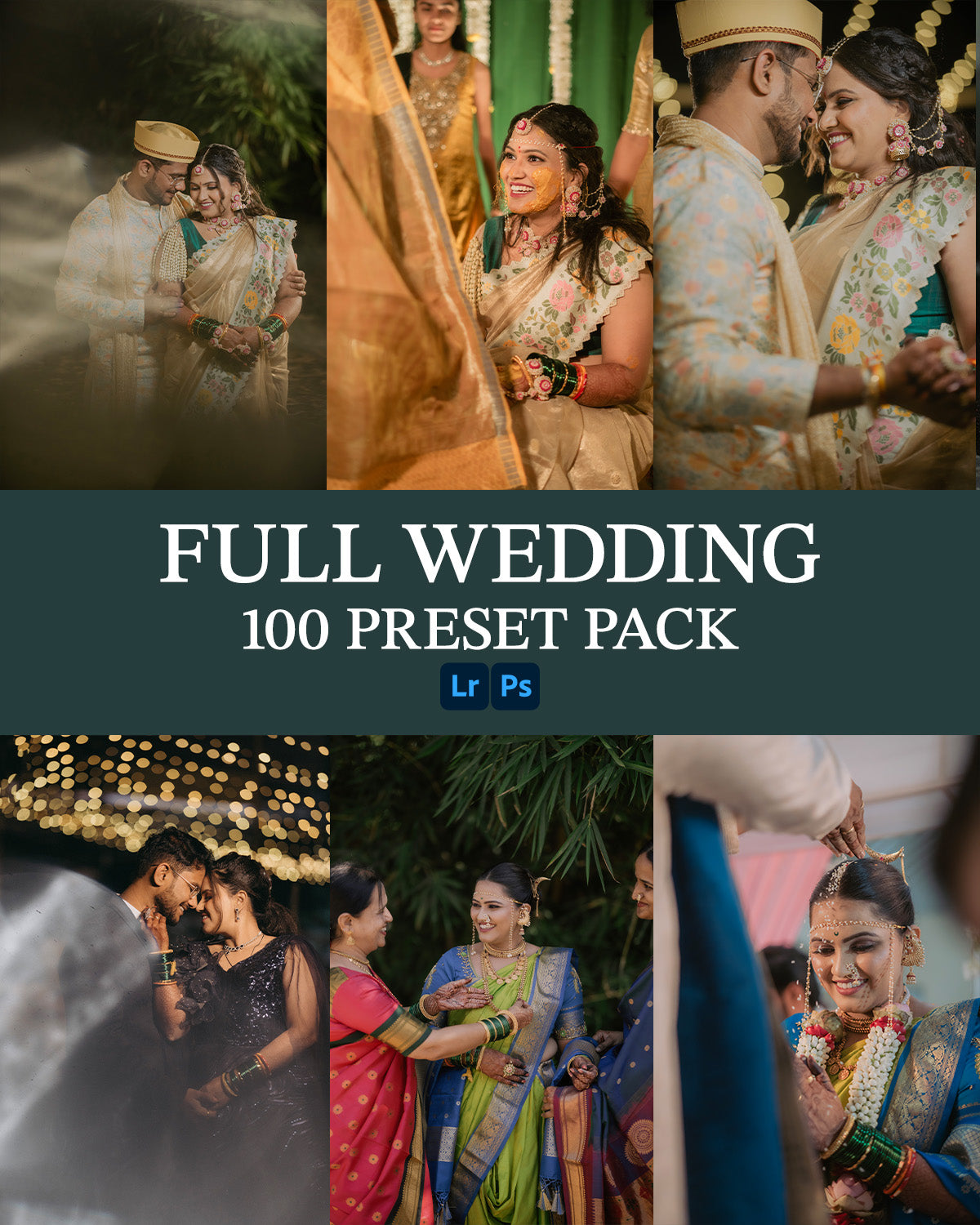 100 Full Wedding Lightroom Presets – Cinematic Indian Wedding Preset Pack