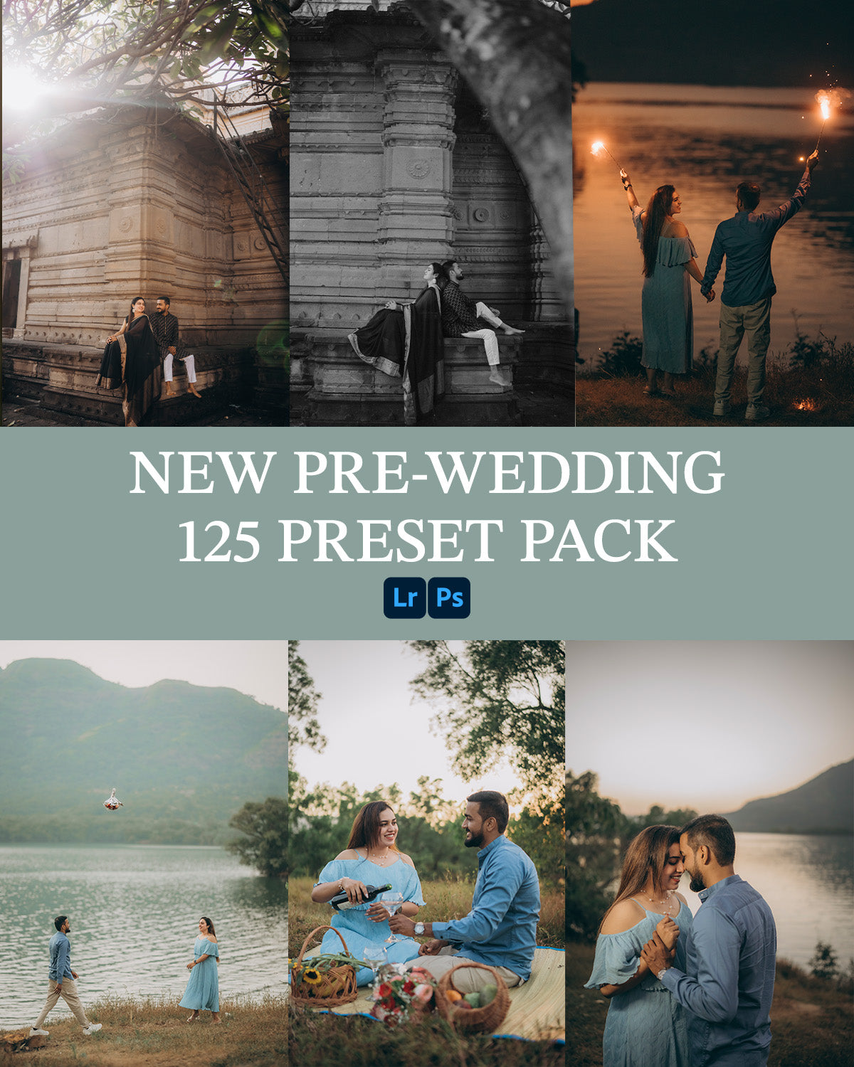 125 Pre-Wedding Lightroom Presets – Cinematic & Romantic Preset Pack