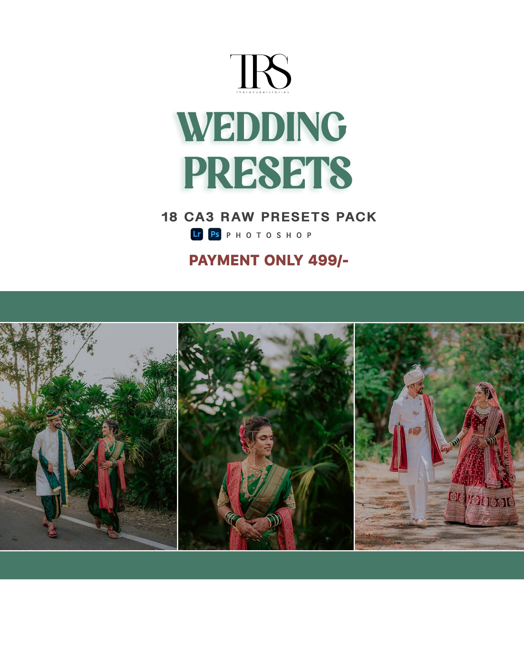 18 CA3 RAW Wedding Presets Pack | Lightroom & Photoshop Presets