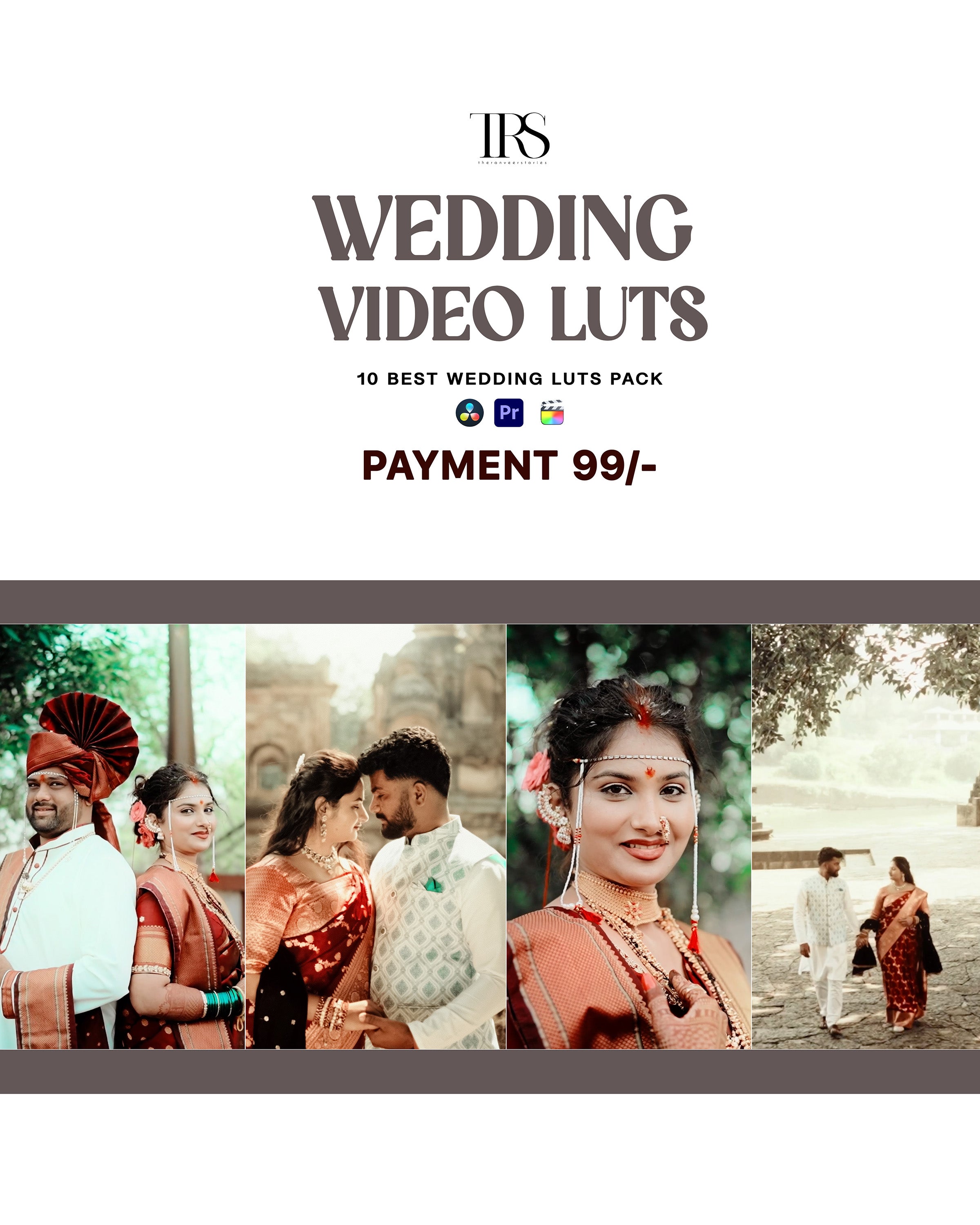 10 Wedding Video LUTs Pack | Cinematic LUTs for Premiere Pro, DaVinci Resolve & Final Cut Pro