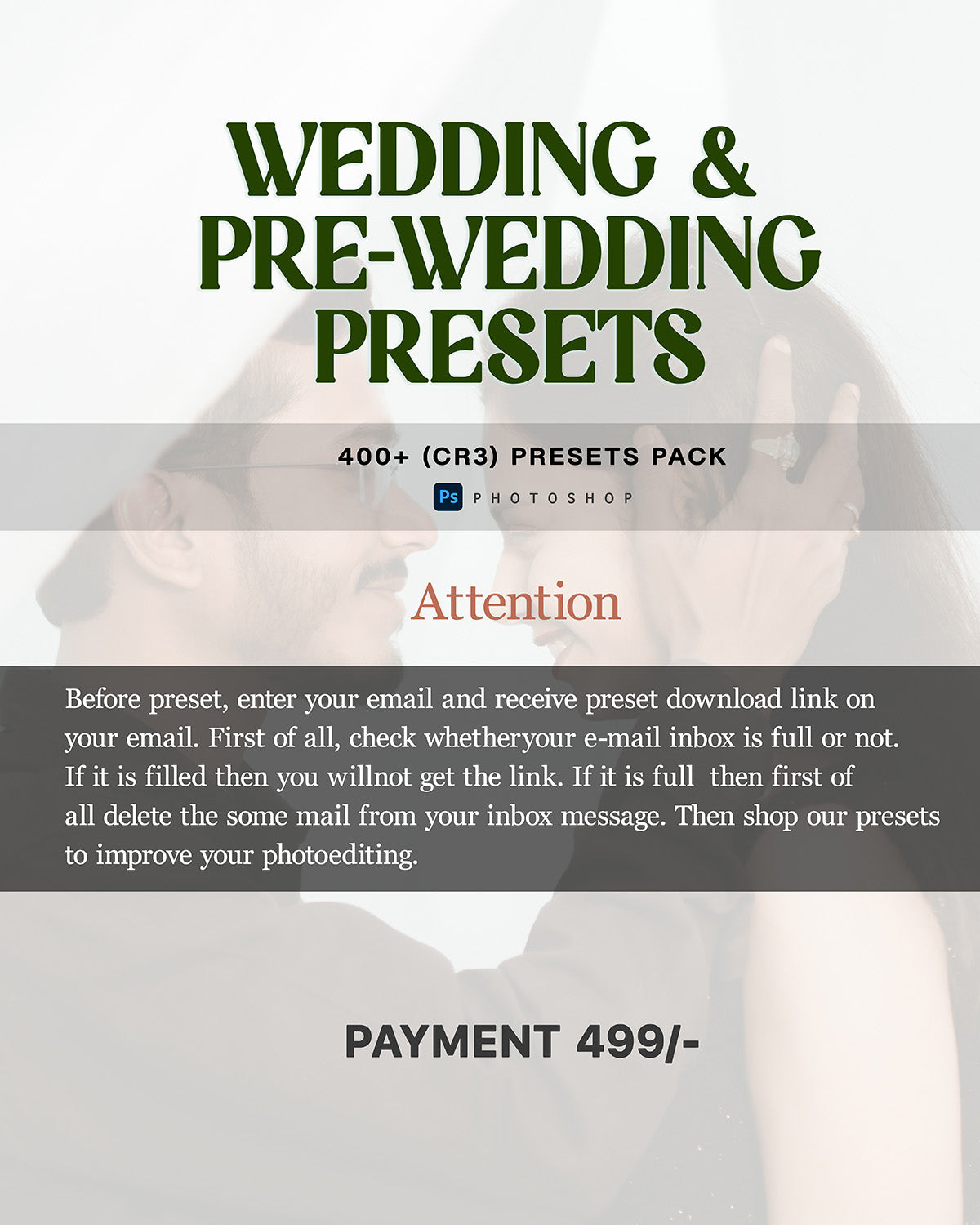 400+ wed & pre-wed presets pack