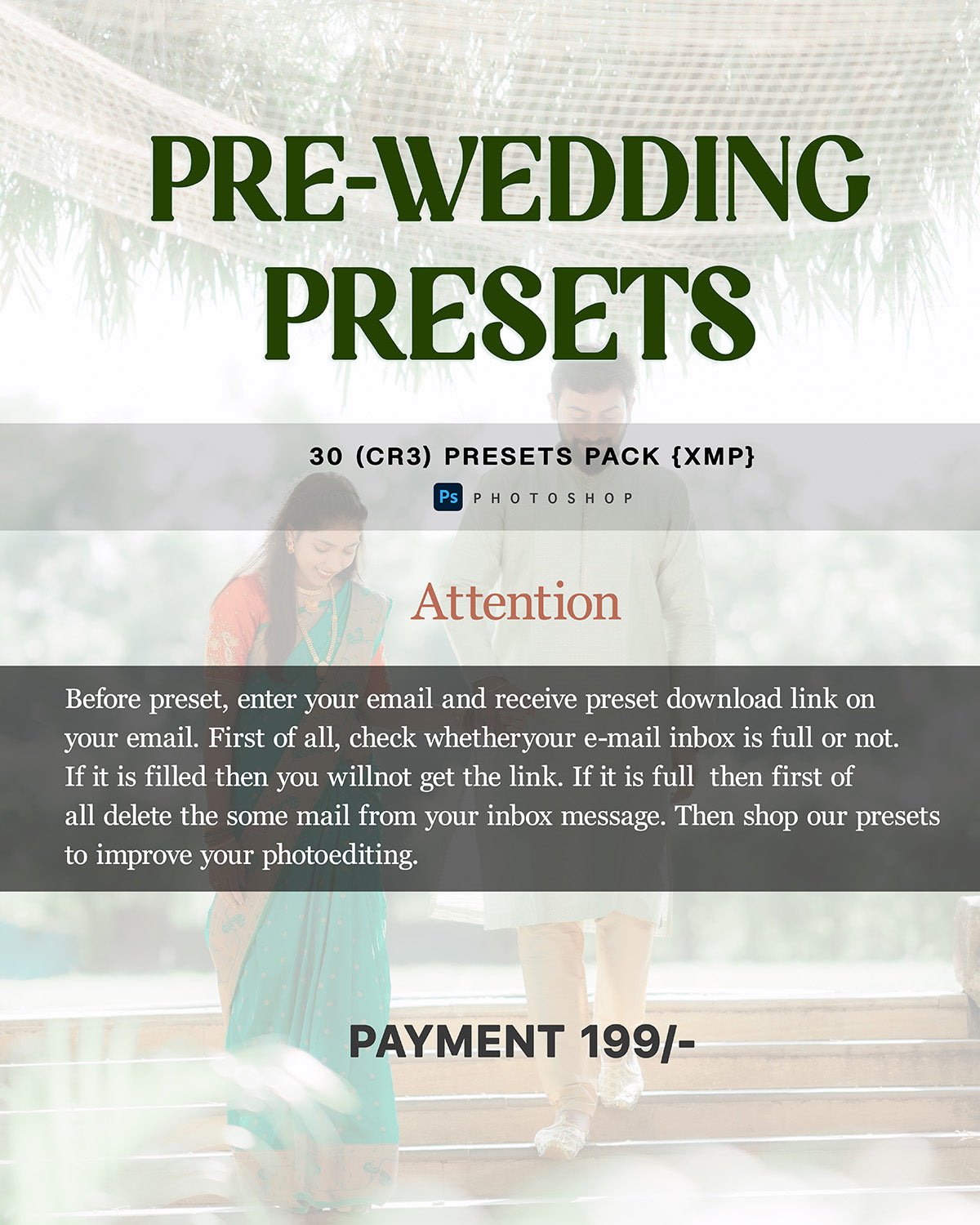 30 PRE-WEDDING presets pack